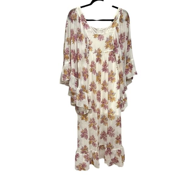 H&M Cream Flounced Floral Maxi Dress - Picture 5 of 9
